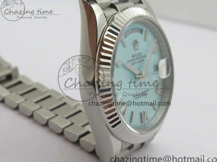 MiroTime 0421 WaterResistant Day Date 40 SS Bp Maker 1:1 Best Edition Tiffany Blue Roman Dial on SS Bracelet A 2549